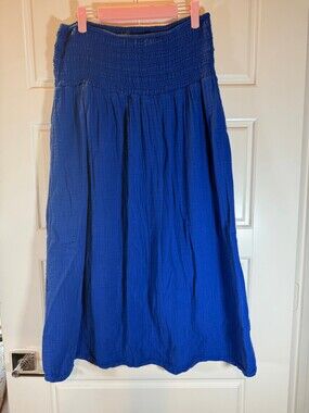 Old Navy Blue Smocked Maxi Skirt